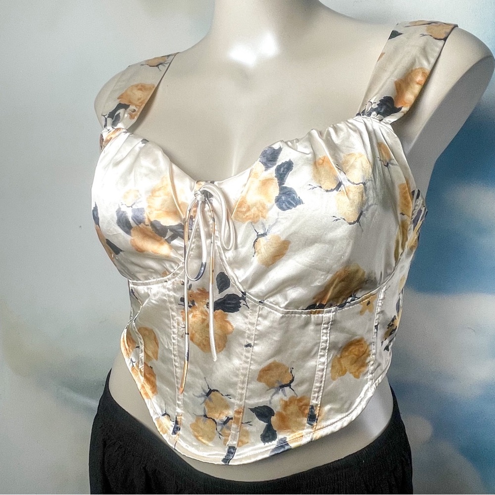 SHEIN rose print corset top - Picture 1 of 5